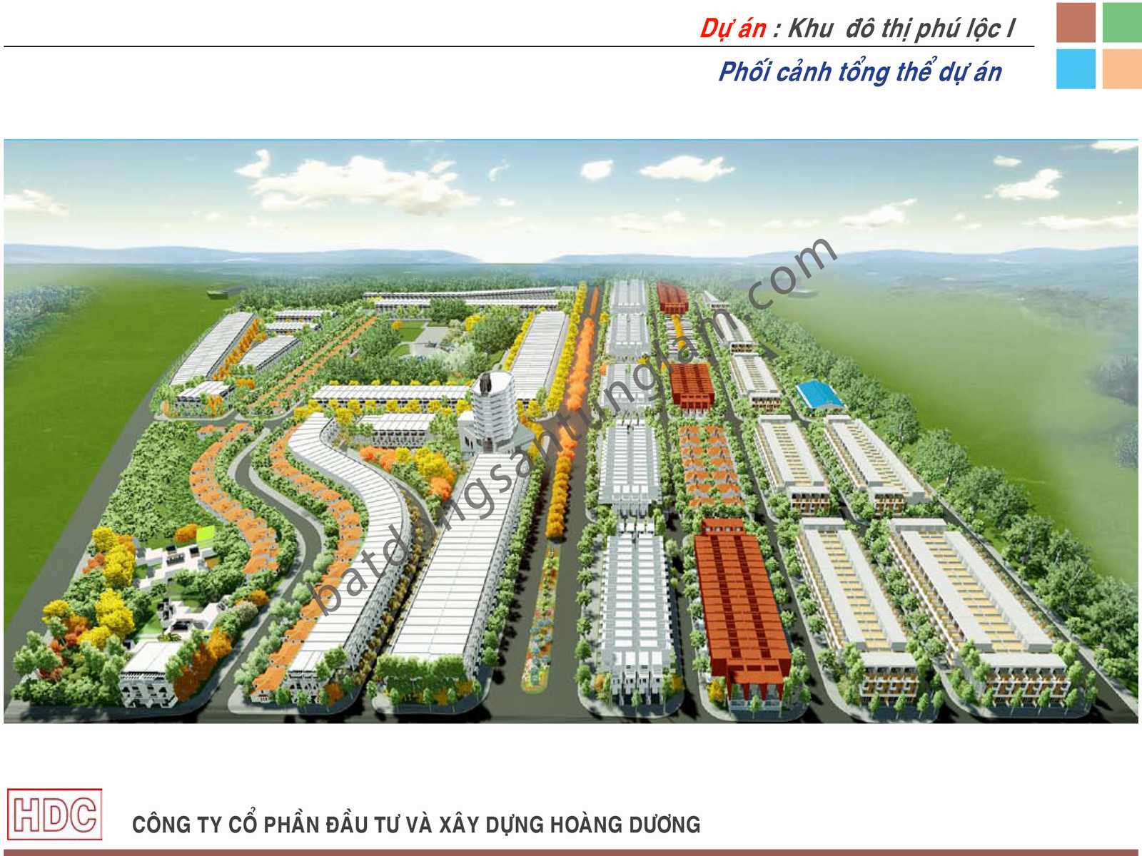 Phối cảnh tổng quan dự án khu đô thị Phú Lộc 1